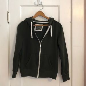 Forest green zip up sweater